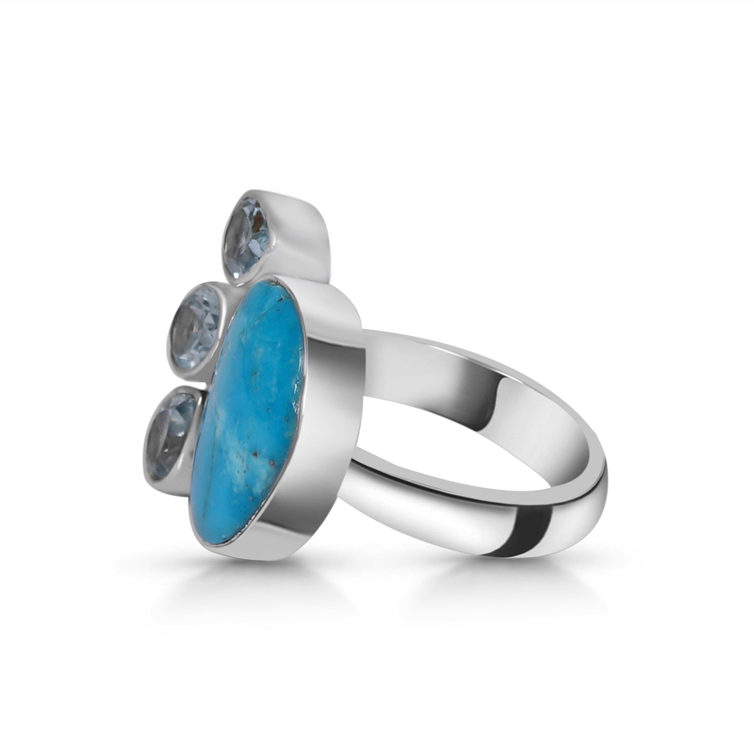 Turquoise (Rough) Adjustable Ring-(TRQ-R-36.)